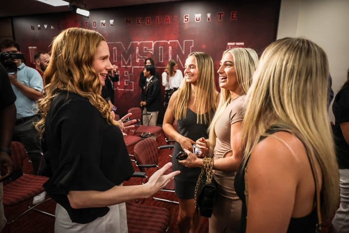 Ashley Johnston talks with Alabama gymnastics
